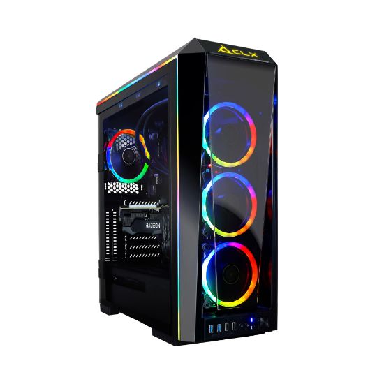 Picture of CLX SET TGMSETRXH0B83BM Liquid-Cooled Gaming Desktop PC, AMD Ryzen 9, 64GB Memory, 6TB Hard Drive/1TB Solid State Drive, Windows 10 Home