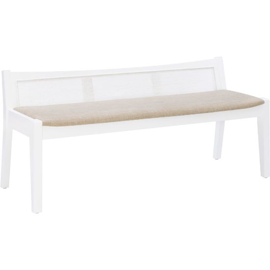 Picture of Powell Monroe Cane Bench, Beige/White