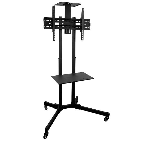 Picture of Mount-It! Mobile TV Stand With Rolling Casters And Shelf For 37in - 70in Displays, 70inH x 35inW x 25inD, Black