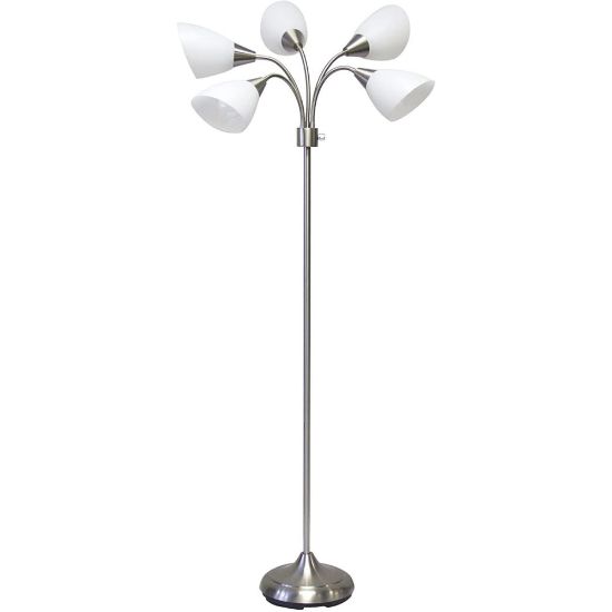 Picture of Adesso Simplee 5-Light Floor Lamp, 67inH, Frosted White/Brushed Steel