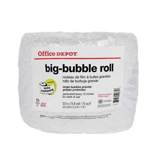 Picture of Office Depot Brand Bubble Roll, 5/16in Thick, Clear, 12in x 75ft