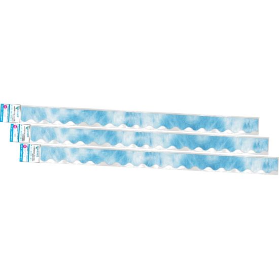 Picture of Barker Creek Double-Sided Scalloped-Edge Border Strips, 2-1/4in x 36in, Blue Tie-Dye, Pack Of 39 Strips