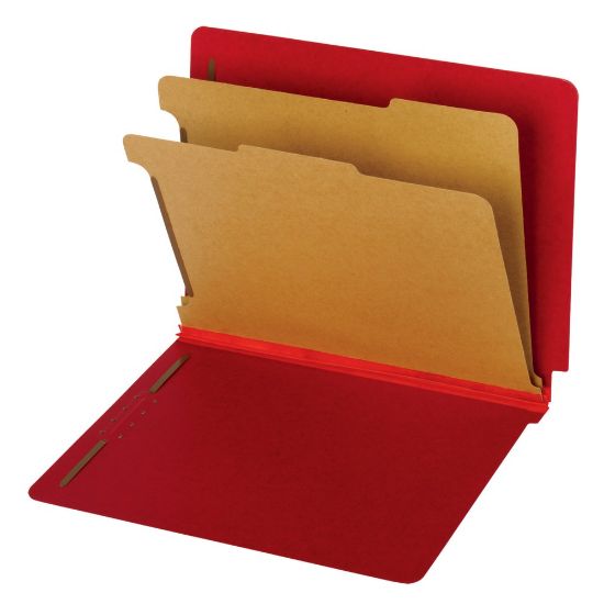 Picture of Pendaflex Bright Color End-Tab Classification Folders, 8 1/2in x 11in, Letter Size, Dark Red, Pack Of 10 Folders