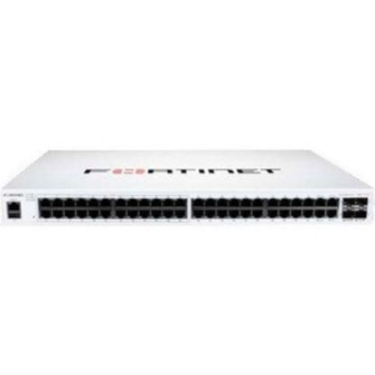 Picture of Fortinet FortiSwitch 100 FS-148F-POE Ethernet Switch - 48 Ports - Manageable - Gigabit Ethernet, 10 Gigabit Ethernet - 10/100/1000Base-T, 10GBase-X - 2 Layer Supported - Modular - 476.30 W Power Consumption - 370 W PoE Budget