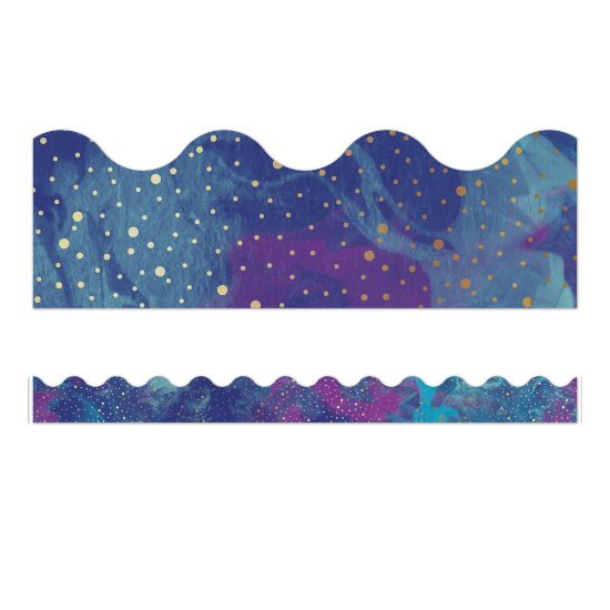 Picture of Carson-Dellosa Galaxy Scalloped Bulletin Board Borders, 3ft x 2-1/4in, Pack Of 13 Strips