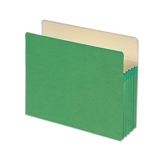 Picture of Smead Color File Pockets, 5 1/4in Expansion, 9 1/2in x 11 3/4in, Green, Pack Of 10