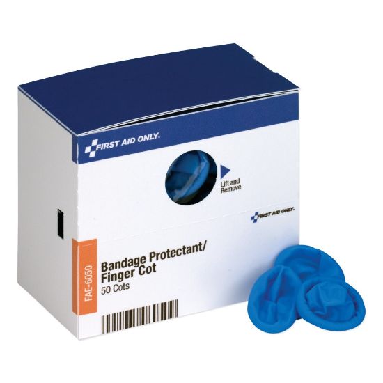 Picture of First Aid Only Smart Compliance Nitrile Finger Cots Refill, Blue, Box Of 50 Cots