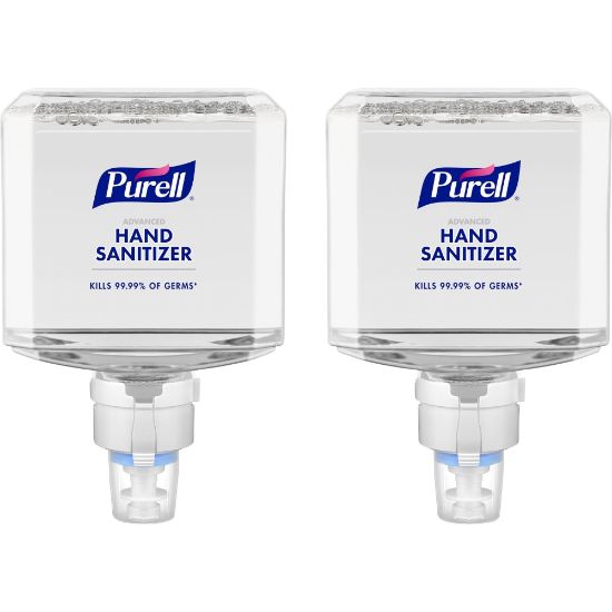 Picture of PURELL Advanced Hand Sanitizer Foam Refill - Clean Scent - 40.6 fl oz (1200 mL) - Touchless Dispenser - Kill Germs - Hand - Clear - Dye-free, Bio-based - 2 / Carton