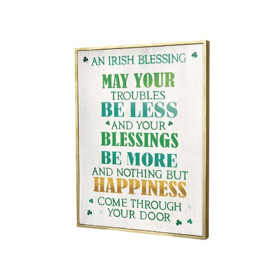 Picture of Amscan 475126 St. Patricks Day Irish Blessing Plaque, 16inH x 12-1/2inW x 12-1/2inD, Green