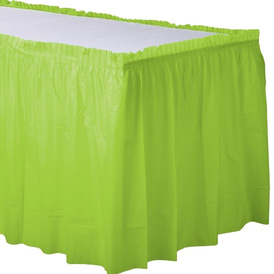 Picture of Amscan Plastic Table Skirts, Kiwi Green, 21' x 29in, Pack Of 2 Skirts