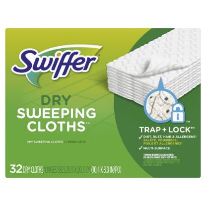 Picture of Swiffer Sweeper Multi-Surface Dry Sweeping Cloth Refills, 6-1/8in, White, Pack Of 32 Refills