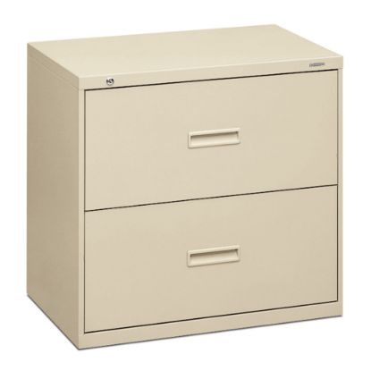 Picture of basyx by HON 400 30inW x 19-1/4inD Lateral 2-Drawer File Cabinet, Putty