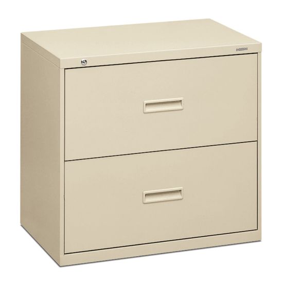 Picture of basyx by HON 400 30inW x 19-1/4inD Lateral 2-Drawer File Cabinet, Putty