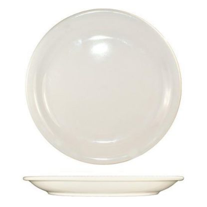 Picture of International Tableware Valencia Stoneware Narrow-Rim Plates, Round, 10 1/2in, White, Pack Of 12 Plates