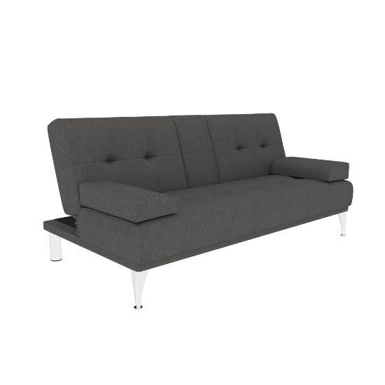 Picture of Lifestyle Solutions Serta Michigan Convertible Sectional Sofa, 33-1/2inH x 102-4/5inW x 70-1/8inD, Charcoal