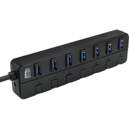 Picture of Adesso 7-ports USB 3.0 Hub with 5V2A Power Adaptor - USB - External - 7 USB Port(s) - 7 USB 3.0 Port(s) - PC, Mac