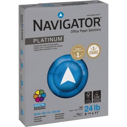 Picture of Navigator Platinum Office Multi-Use Printer & Copy Paper, 5 Reams, Bright White, Letter (8.5in x 11in), 2500 Sheets Per Case, 24 Lb, 99 Brightness