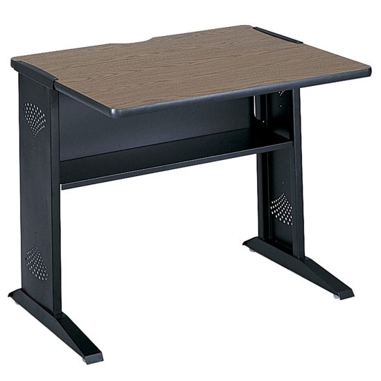 Picture of Safco Reversible-Top Computer Desk, 36inW, Mahogany & Medium Oak/Black