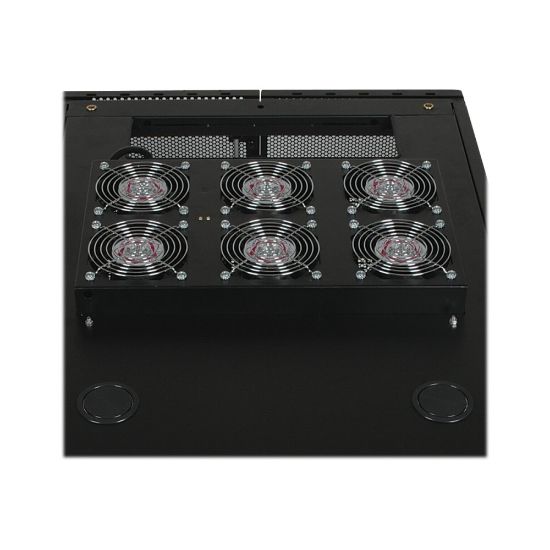 Picture of Tripp Lite Rack Enclosure Server Cabinet Roof Mount Fan Panel Airflow Mgmt 230V - Rack roof - with 6 cooling fans - AC 208-240 V - black