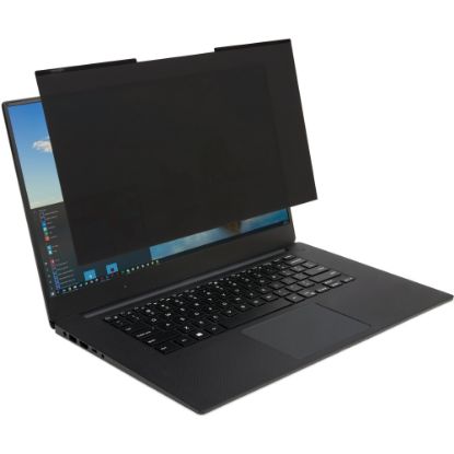 Picture of Kensington MagPro 15.6in (16:9) Laptop Privacy Screen with Magnetic Strip - For 15.6in Widescreen LCD Notebook - 16:9 - Fingerprint Resistant, Scratch Resistant, Damage Resistant - Polyethylene Terephthalate (PET) - Anti-glare - 1 Each - TAA Compliant