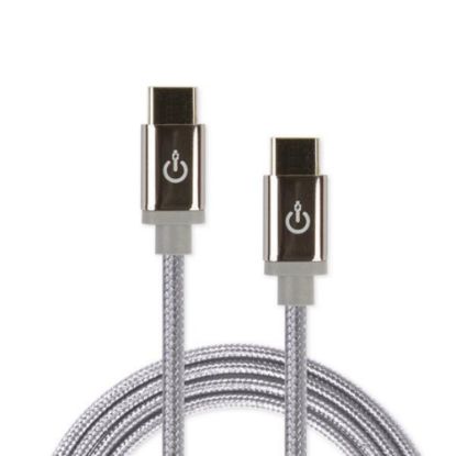 Picture of Limitless Innovations CableLinx Elite USB-C to USB-C Charge And Sync Braided Cable For Smartphones, Tablets And More, Gray, USBC-C72-003-GC