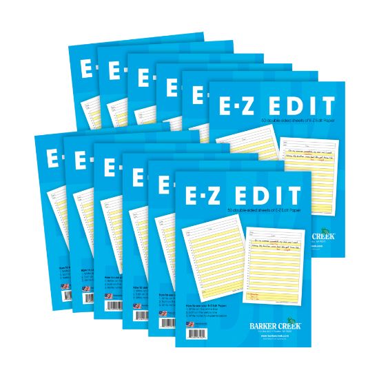 Picture of Barker Creek E-Z Edit Paper Set, Grades 1-College, 50 Sheets, Pack Of 12