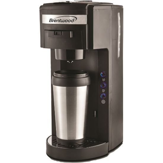 Picture of Brentwood TS-114 Single-Serve Coffee Maker, Black/Silver