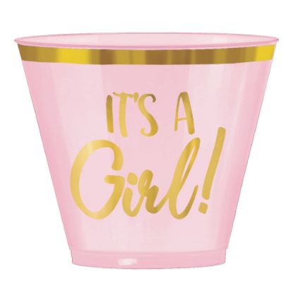 Picture of Amscan Oh Baby Girl Plastic Tumblers, 9 Oz, Pink, Pack Of 30 Tumblers