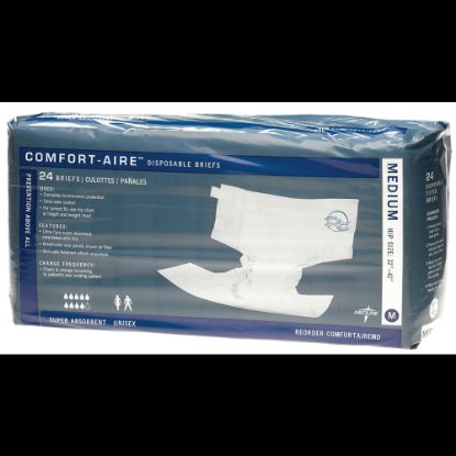 Picture of Comfort-Aire Disposable Briefs. Medium, 32 - 42in, Beige, 24 Briefs Per Bag, Case Of 4 Bags