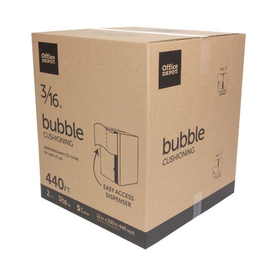 Picture of Office Depot Brand Small Bubble Cushioning, 3/16in Thick, Clear, 12in x 220ft, Box Of 2 Rolls