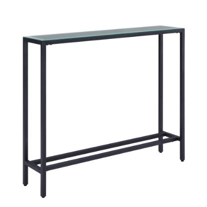 Picture of SEI Furniture Darrin Mini Console Table With Mirrored Glass Top, 30inH x 36inW x 8inD, Gunmetal Gray