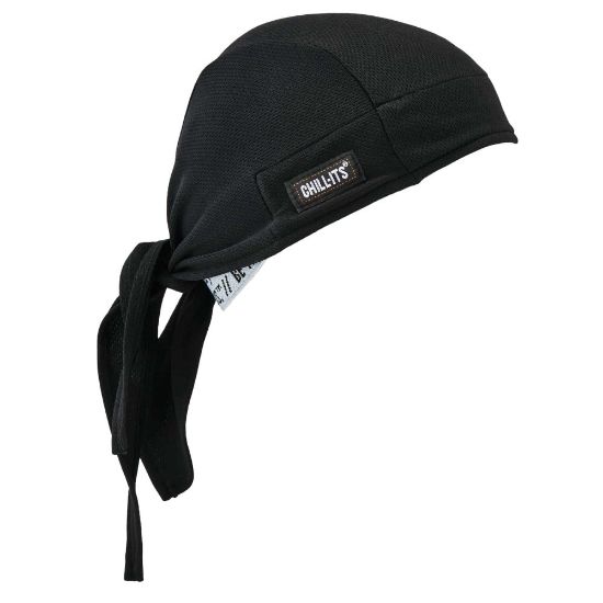 Picture of Ergodyne Chill-Its 6615 High-Performance Dew Rags, Black, Pack Of 6 Dew Rags