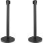 Picture of Genuine Joe Crowd-Control Posts With Web Tape, 34in, Black, Pack Of 2 Posts