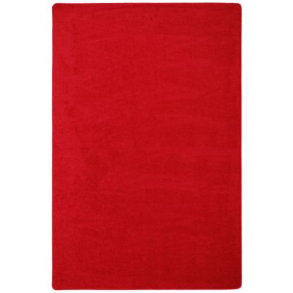 Picture of Joy Carpets Kid Essentials Solid Color Square Area Rug, Endurance, 6ft x 6ft, Red