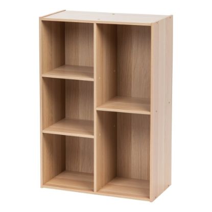 Picture of IRIS 35inH 5-Compartment Organizer Bookcase, Light Brown