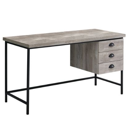 Picture of Monarch Specialties Pollard 56inW 3-Drawer Computer Desk, Taupe Wood/Black