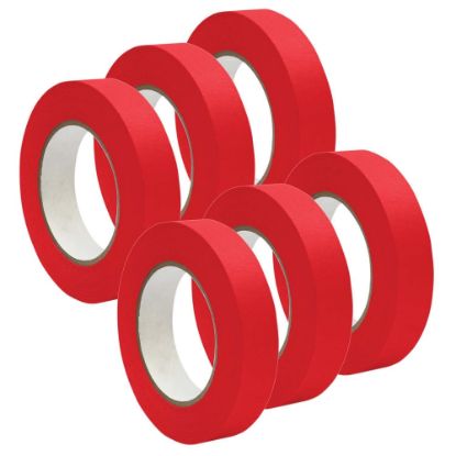 Picture of DSS Distributing Premium-Grade Masking Tape, 3in Core, 1in x 55 Yd., Red, Pack Of 6