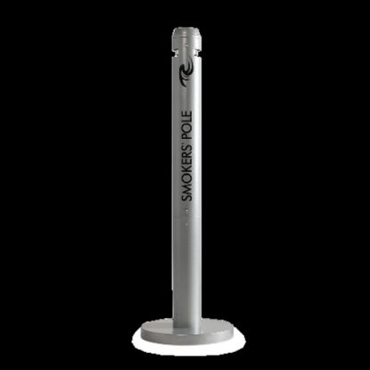 Picture of United Receptacle Freestanding Smokers Pole, 41in x 14 1/4in x 14 1/4in, Silver