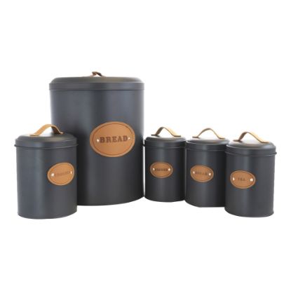 Picture of MegaChef 5-Piece Canister Set, Gray