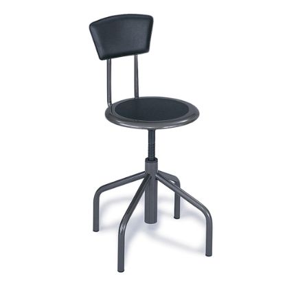 Picture of Safco Diesel Bonded Leather Low-Base Stool With Back, Pewter