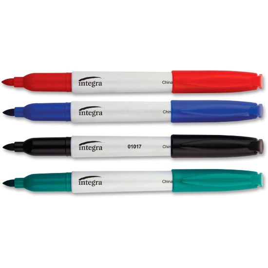 Picture of Integra Bullet Tip Dry-Erase Whiteboard Markers, Assorted Barrel, Assorted Ink, Pack Of 4 Markers