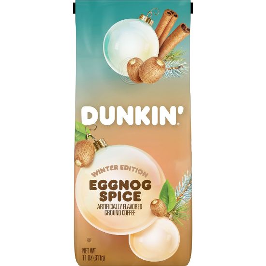 Picture of Dunkin Donuts Eggnog Spice Ground Coffee, Medium Roast, 11 Oz Bag