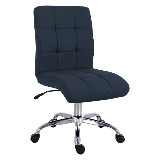 Picture of Brenton Studio Dexie Quilted Fabric Low-Back Task Chair, Navy