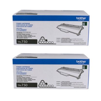 Picture of Brother TN-750 Black High Yield Toner Cartridges, Pack Of 2