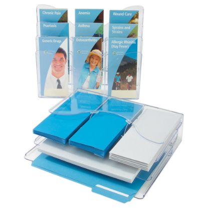 Picture of Deflecto 3-Tier Document Holder, 11 1/2inH x 13 3/8inW x 3 1/2inD, Clear