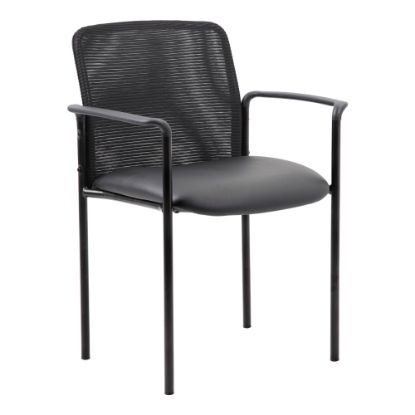 Picture of Boss Office Products Caressoft/Mesh Stacking Guest Chair, Black