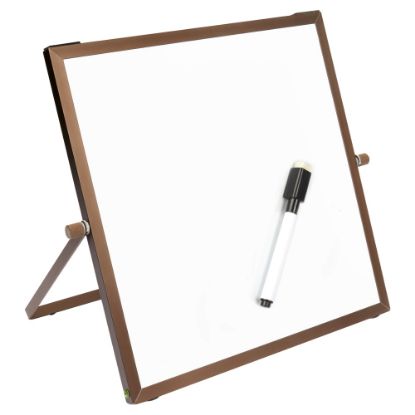 Picture of Office Depot Brand Magnetic Table-Top Dry-Erase Board, 10in x 10in, Dark Bronze Aluminum Frame