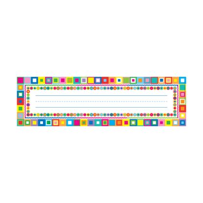 Picture of Barker Creek Single-Sided Desk Tags/Bulletin Board Signs, 12in x 3 1/2in, Retro, Pre-K To Grade 6, Pack Of 36