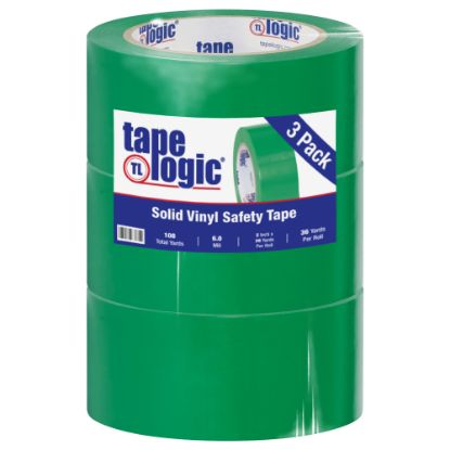 Picture of BOX Packaging Solid Vinyl Safety Tape, 3in Core, 2in x 36 Yd., Green, Case Of 3