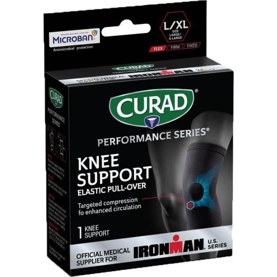 Picture of CURAD Elastic Knee Support With Microban, Large/X-Large, Black